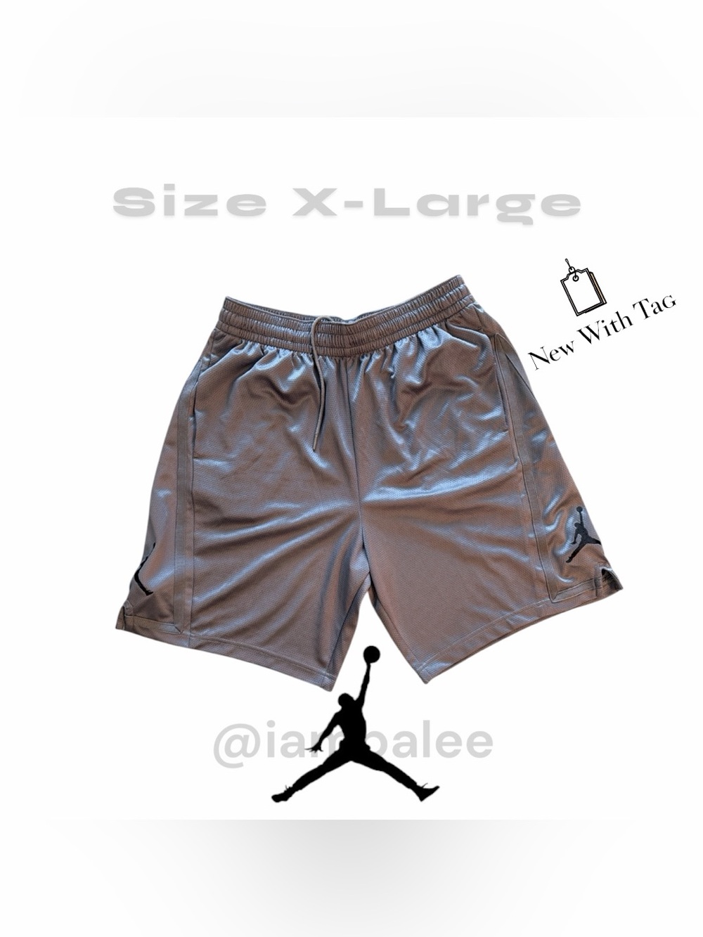 Jordan Classic 8 Loose Fit Shorts AJ1120-057 Grey/Black Men's Size XL. NWT